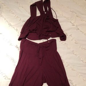 Free People Maroon Set